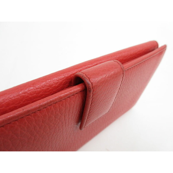 Gucci Double Hook Long Wallet Red Leather - Picture 7 of 13
